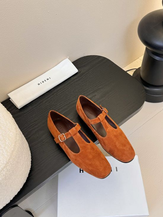 Hidemi Suede Mary Jane Flat Leather Loafer Shoes