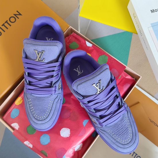Louis Vuitton Couple s Leather Sneakers with Modern Style