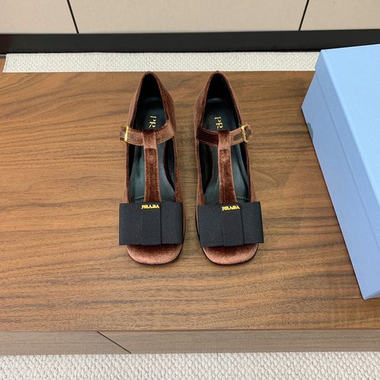 Prada T-strap Bow Mary Jane Flats with Patent Leather Upper
