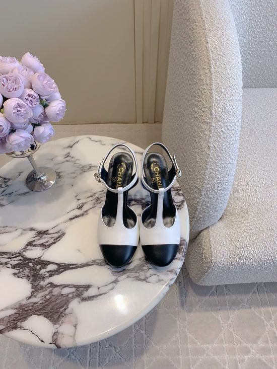 Chanel Classic Slingback High Heels with Metal Buckle