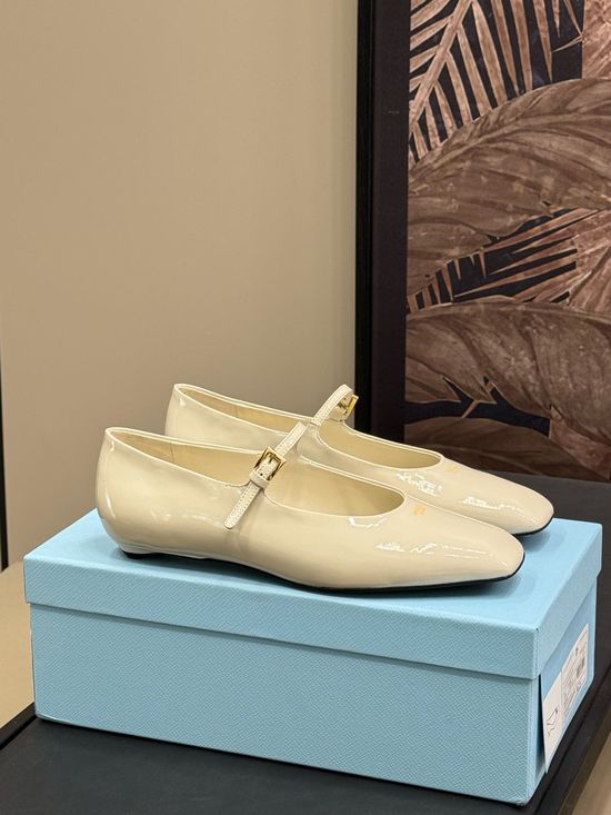 Prada Fashion Square Toe Leather Casual Daily Dress Shoes