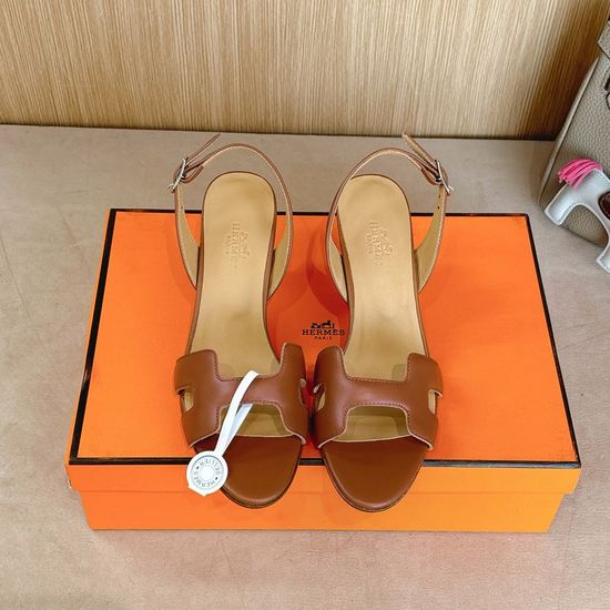 Hermes Classic H Strap Leather Comfort Flat Sandals