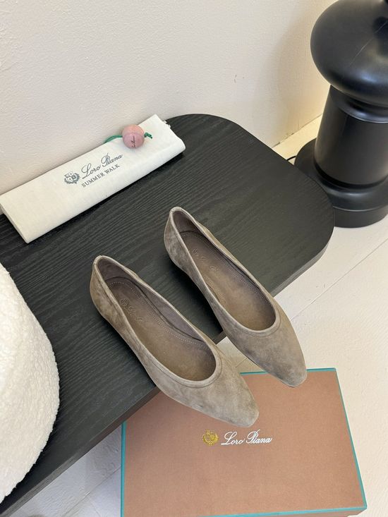 Loro Piana Classic Minimalist Suede Leather Comfortable Flats Shoes