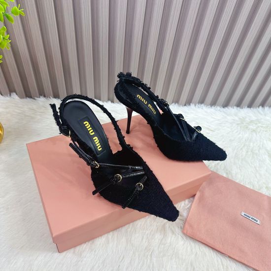 Miu Miu Woven Color Block Slip On Leather Sole Shoes