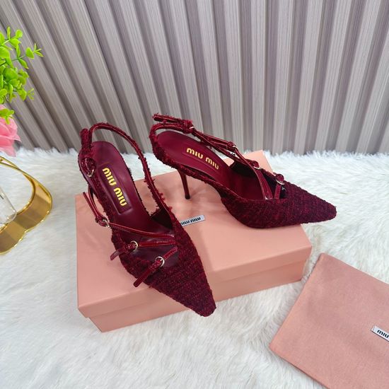 Miu Miu Woven Color Block Slip On Leather Sole Shoes