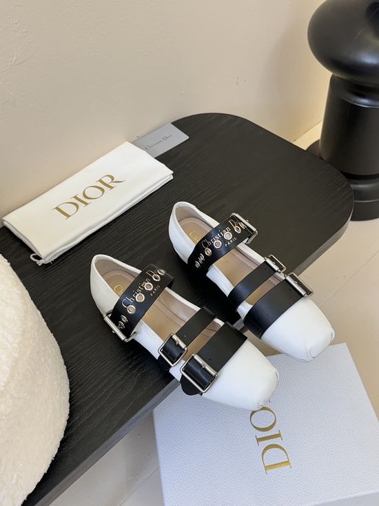 Christian Dior Classic Logo Buckle Leather Loafer Casual Shoes