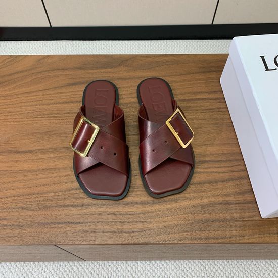 Loewe Classic Crisscross Slides with Premium Cowhide Upper