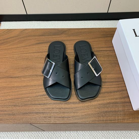 Loewe Classic Crisscross Slides with Premium Cowhide Upper