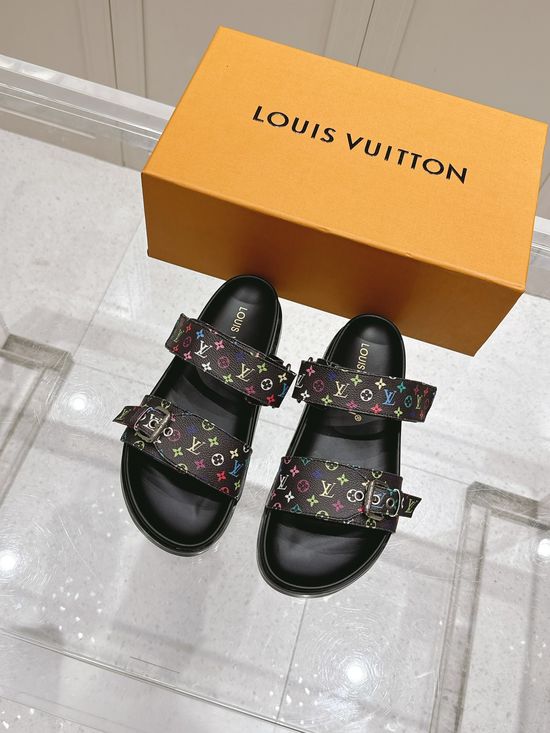Louis Vuitton Vintage Pattern Casual Beach Slide Sandals
