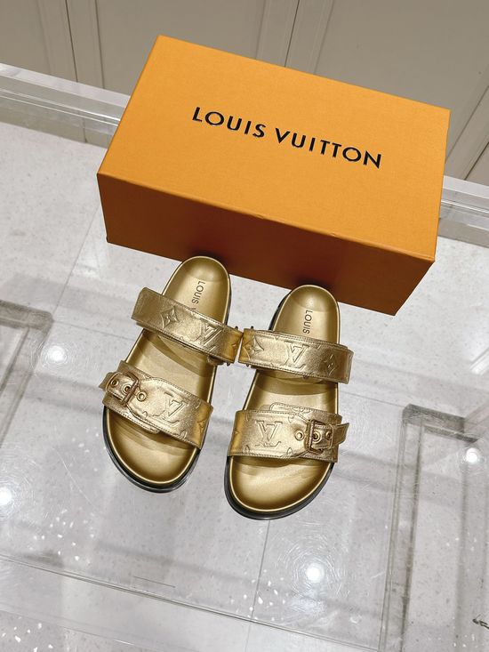 Louis Vuitton Vintage Pattern Casual Beach Slide Sandals