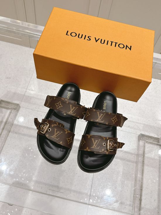 Louis Vuitton Vintage Pattern Casual Beach Slide Sandals