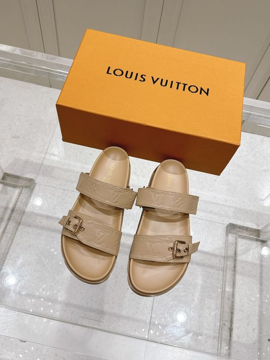 Louis Vuitton Vintage Pattern Casual Beach Slide Sandals