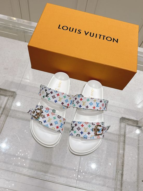 Louis Vuitton Vintage Pattern Casual Beach Slide Sandals