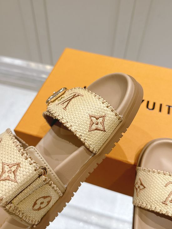 Louis Vuitton Vintage Pattern Casual Beach Slide Sandals