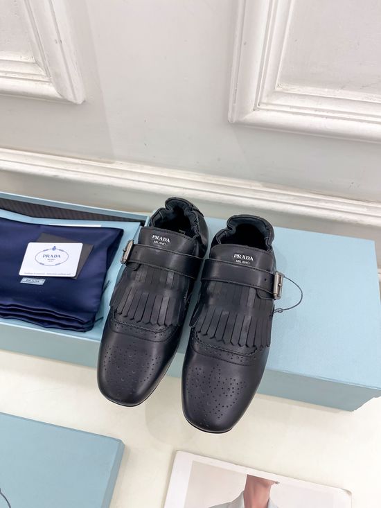 Prada Vintage Tassel Leather Mules Anti-slip Sole Comfort Loafers