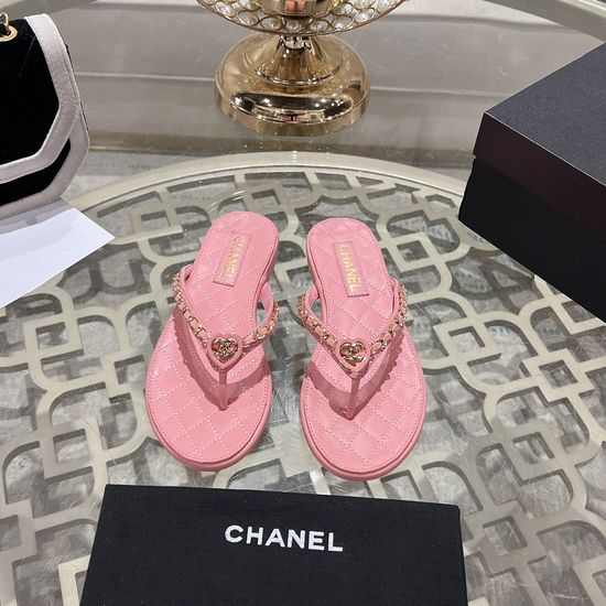 Chanel Luxury Sheepskin Chain Adorned Stylish Sandals