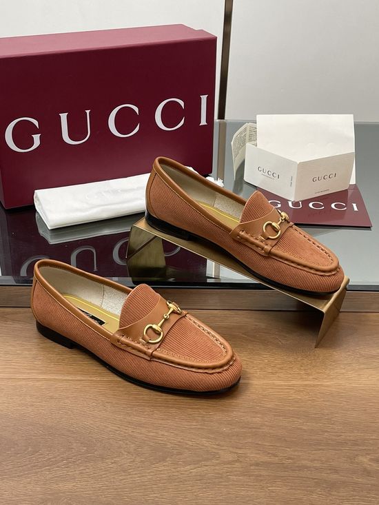 Gucci Corduroy Horsebit Loafers Soft Lining Premium Leather Sole