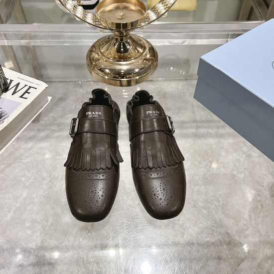 Prada Vintage Tassel Leather Loafers Classic Casual Dress Shoes