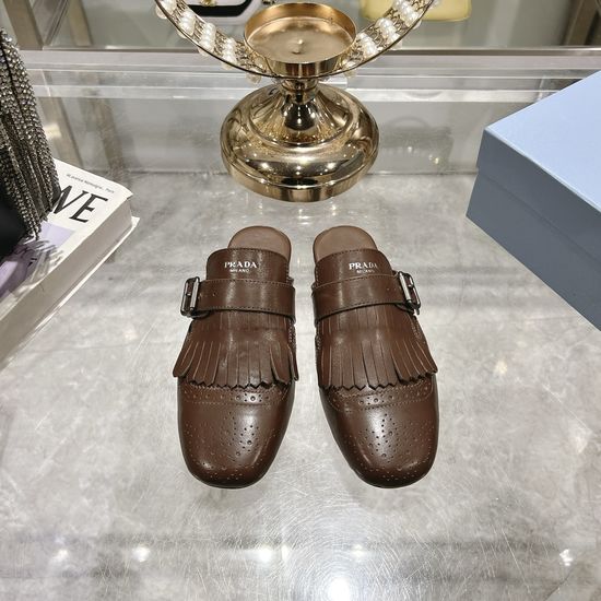 Prada Retro Tassel Leather Loafers Formal Casual Daily Footwear