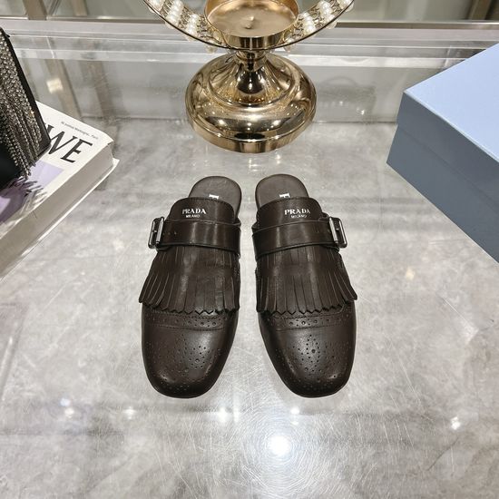 Prada Retro Tassel Leather Loafers Formal Casual Daily Footwear