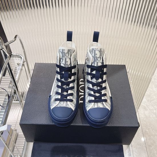 Christian Dior Premium Floral Mesh High-top Sneakers Breathable Comfort