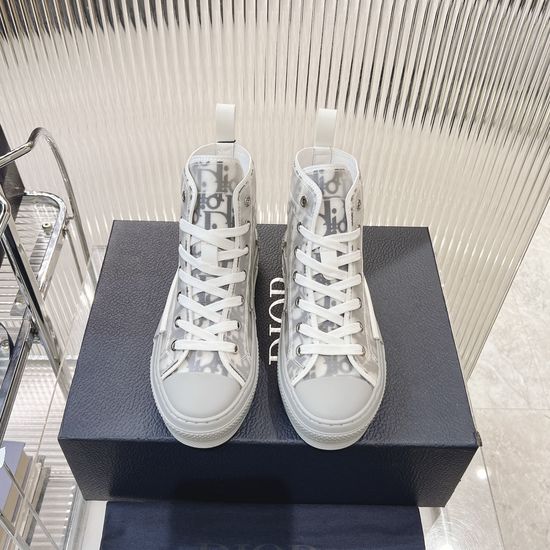 Christian Dior Premium Floral Mesh High-top Sneakers Breathable Comfort