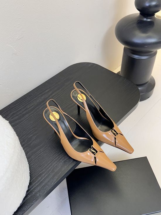 Yves Saint Laurent Elegant Pointed Toe Stiletto Heel Leather Pumps