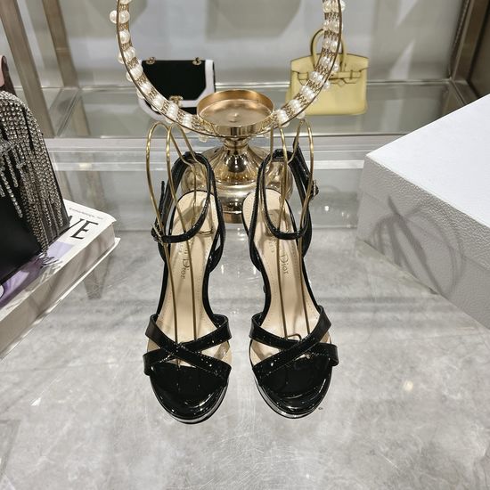Christian Dior Rhinestone High Heel Sandals Elegant Silk Dress Party Shoes