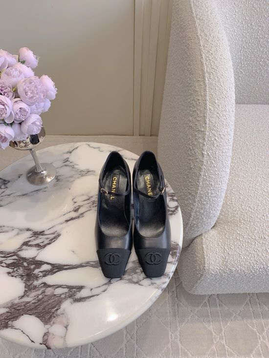 Chanel Mary Jane Shoe with Classic Emblem Decor