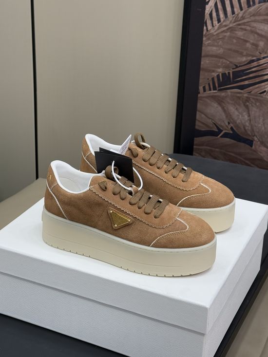 Prada Deconstructed Military-Inspired White Sneakers