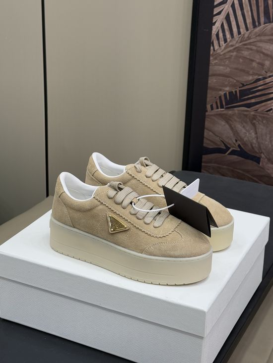 Prada Deconstructed Military-Inspired White Sneakers