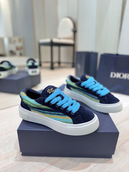 Christian Dior Embroidered Logo Leather Casual Sneakers Premium Version