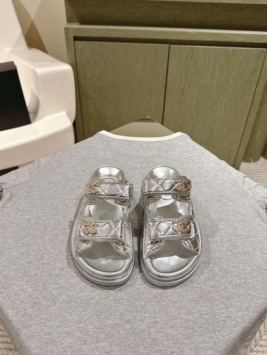 Chanel Candy Color Soft Leather Casual Beach Slide Sandals