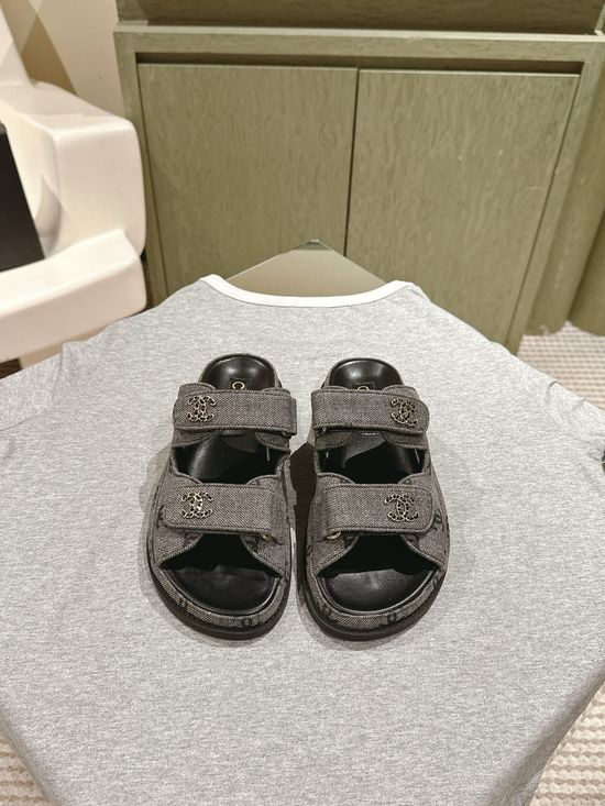 Chanel Candy Color Soft Leather Casual Beach Slide Sandals
