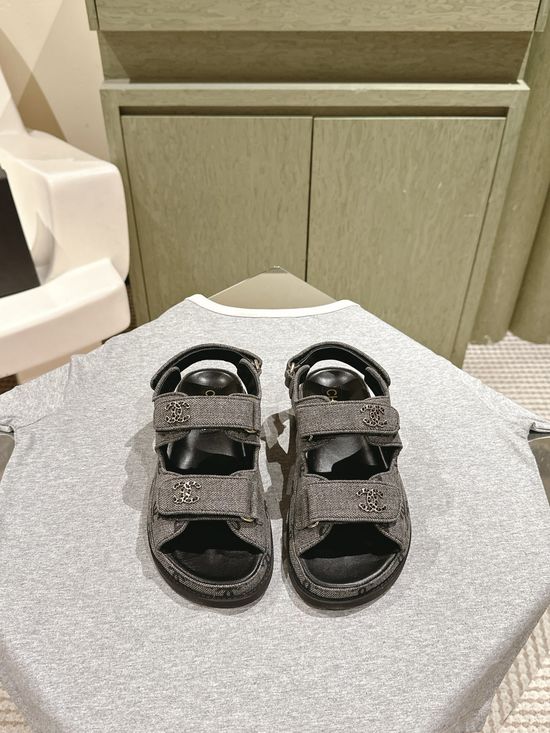 Chanel Candy Color Soft Leather Casual Beach Slide Sandals