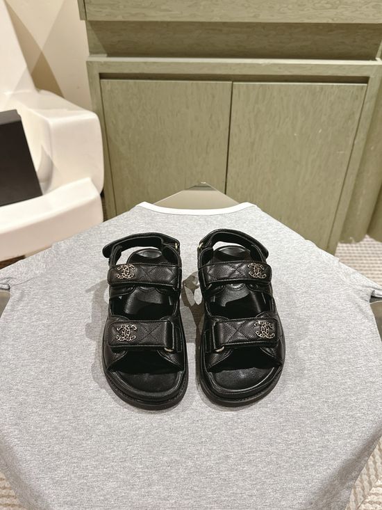 Chanel Candy Color Soft Leather Casual Beach Slide Sandals