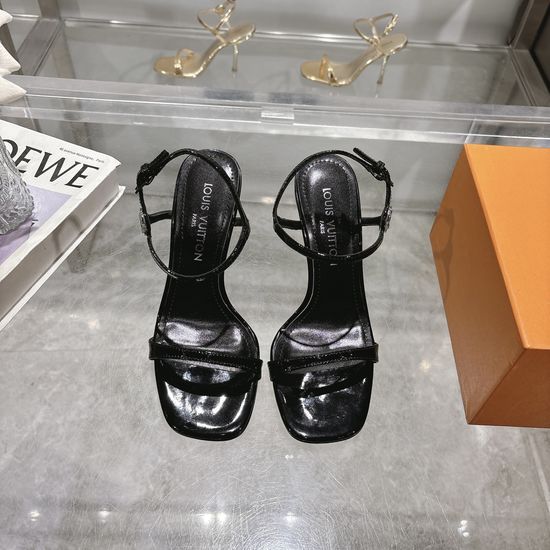 Louis Vuitton Elegant High Heel Sandals with Adjustable Buckle