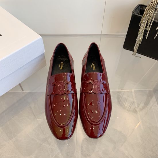 Celine Patent Leather Flat Comfortable Versatile Casual Shoes