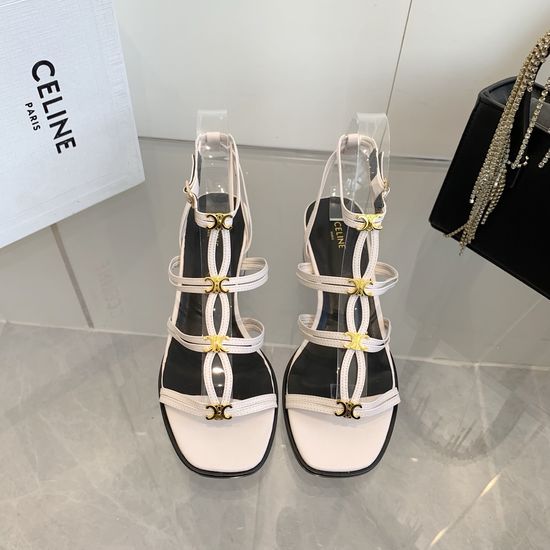 Celine Retro Leather Roman Sandals with Adjustable Buckles