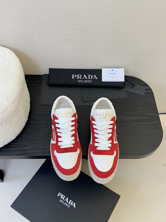 Prada Leather Casual Sneakers Comfortable Fashion Footwear