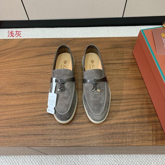 Loro Piana Color Block Loafers Soft Suede Upper Hand Stitched Durable Sole
