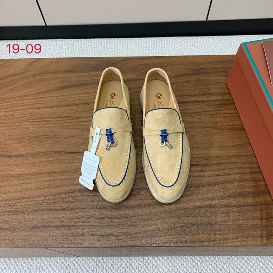 Loro Piana Stitched Edge Loafers Silky Suede Upper Comfortable Lining Anti-slip Sole