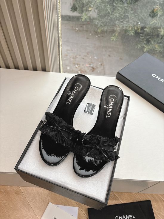 Chanel Classic Bow-detail Mary Jane Mule Shoes