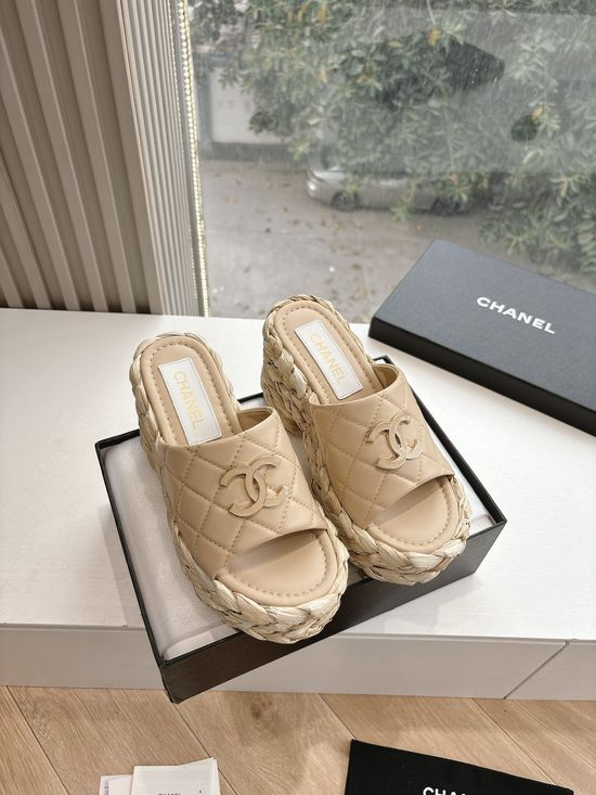 Chanel Sophisticated Wedge Rope-chain Sandals