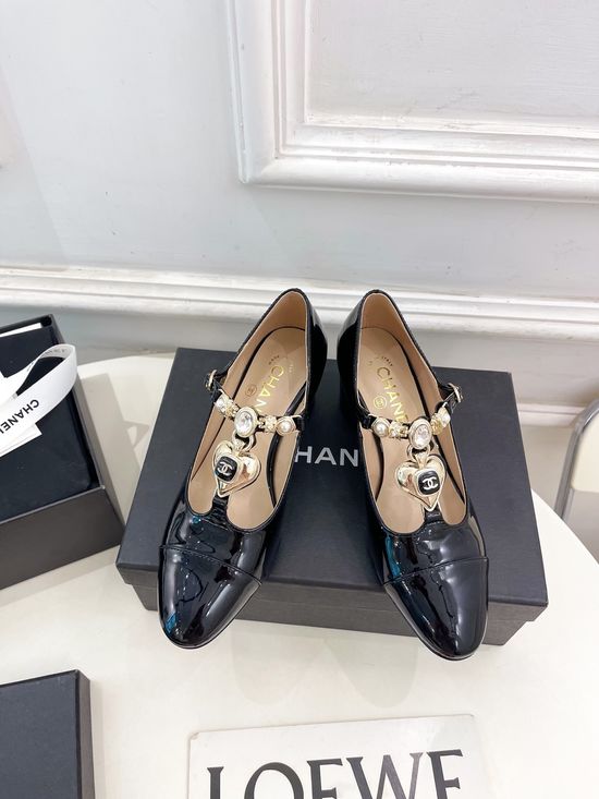 Chanel Gem Decor T-Strap Chunky Heel Mary Janes