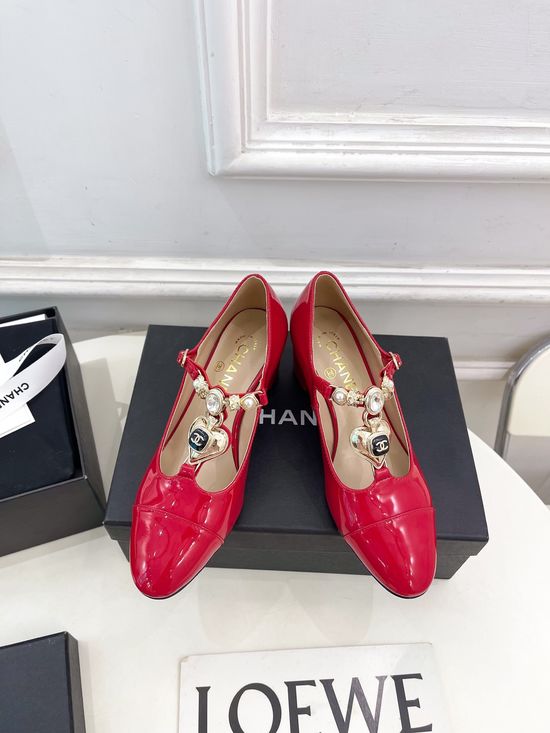 Chanel Gem Decor T-Strap Chunky Heel Mary Janes
