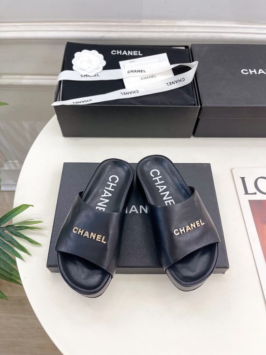 Chanel Classic Buckle Decor Thick Sole Casual Slide Sandals