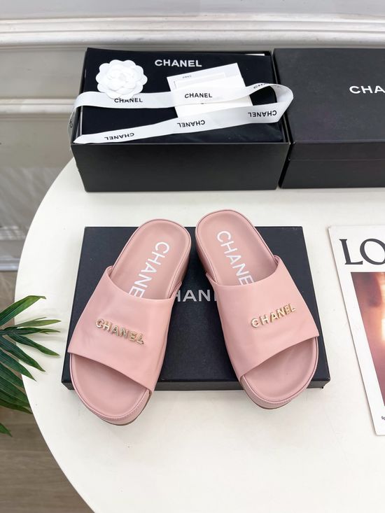 Chanel Classic Buckle Decor Thick Sole Casual Slide Sandals