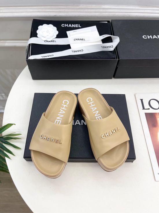 Chanel Classic Buckle Decor Thick Sole Casual Slide Sandals