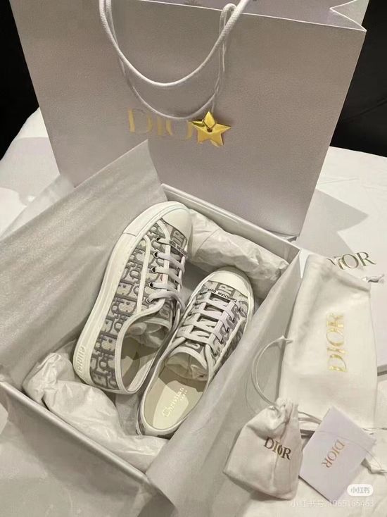 Christian Dior Embroidered Canvas Shoes with Soft Comfortable Lining